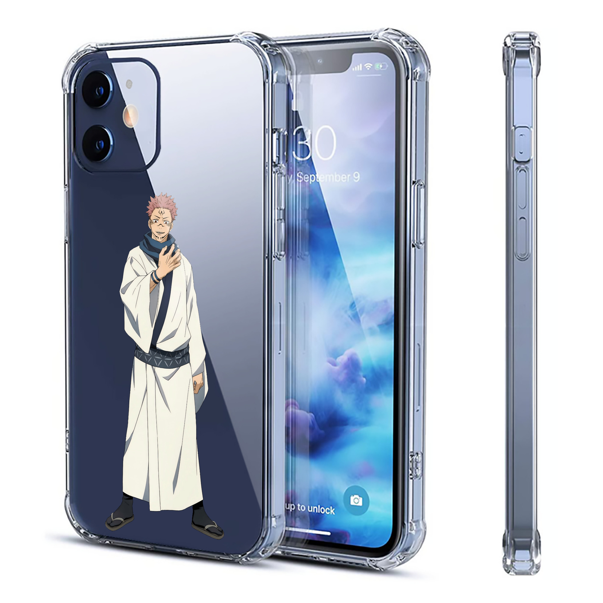 （画像用） 呪術廻戦 Jujutsu Kaisen 【iPhone 12シリーズ対応】透明スマホケース（クリアソフトケース）